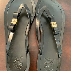 Tory Burch Black Jelly Flip Flops